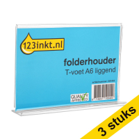 Aanbieding: 3x 123inkt folderhouder T-voet A6 liggend