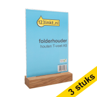 Aanbieding: 3x 123inkt folderhouder houten T-voet A5