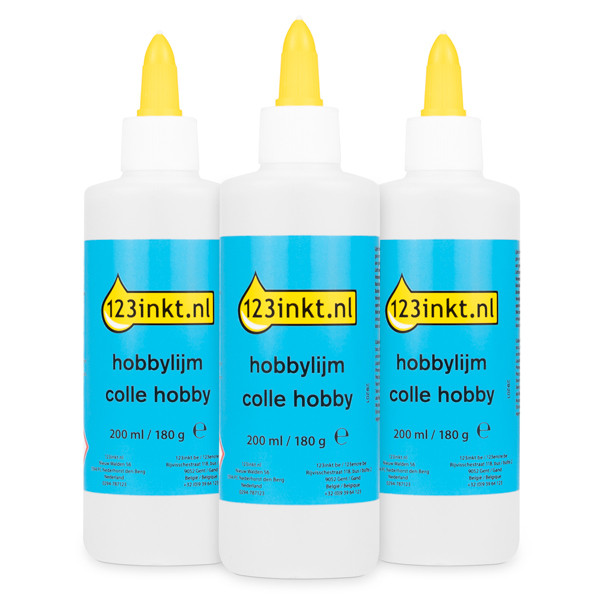 Aanbieding: 3x 123inkt hobbylijm flacon (200 ml)  301063 - 1