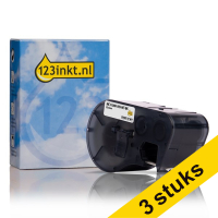 Aanbieding: 3x 123inkt huismerk vervangt Brady MC1-1000-595-WT-BK tape vinyl zwart op wit 25,4 mm x 7,62 m MC1-1000-595-WT-BKC 650800