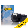 Aanbieding: 3x 123inkt huismerk vervangt Brady MC1-1000-595-WT-BK tape vinyl zwart op wit 25,4 mm x 7,62 m