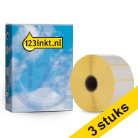 Aanbieding: 3x 123inkt huismerk vervangt Brother BDE-1J026051-102 voorgestanste labels 51 mm x 26 mm BDE-1J026051-102C 080993