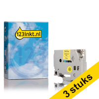 Aanbieding: 3x 123inkt huismerk vervangt Brother TZe-631S tape zwart op geel 12 mm