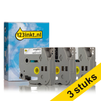 Aanbieding: 3x 123inkt huismerk vervangt Brother TZe 6 mm tape multipack (zwart op wit, zwart op transparant en wit op zwart) TZe111C TZe211C TZe315C 089294