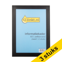 Aanbieding: 3x 123inkt informatiekader A5 zelfklevend zwart (2 stuks)