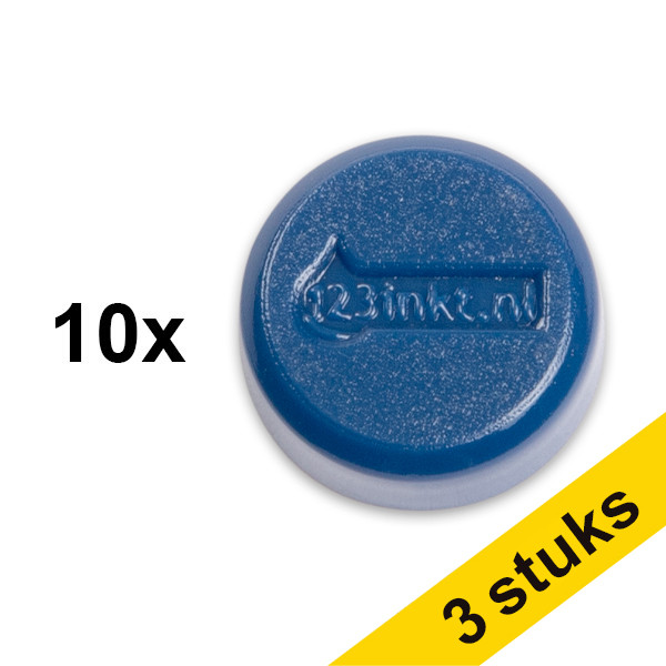Aanbieding: 3x 123inkt magneten 15 mm blauw (10 stuks)  301283 - 1