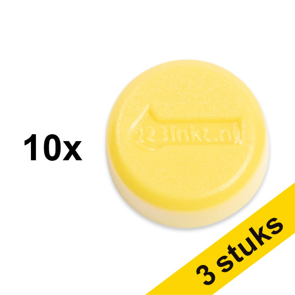 Aanbieding: 3x 123inkt magneten 15 mm geel (10 stuks)  301285 - 1