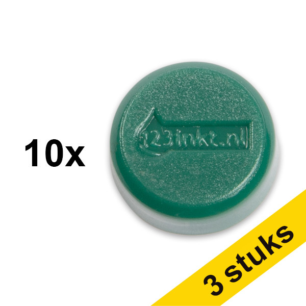Aanbieding: 3x 123inkt magneten 15 mm groen (10 stuks)  301286 - 1