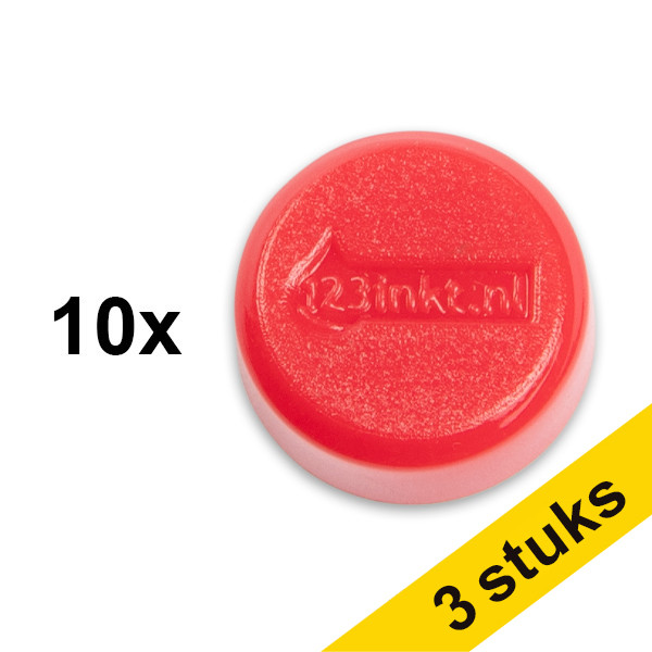 Aanbieding: 3x 123inkt magneten 15 mm rood (10 stuks)  301284 - 1