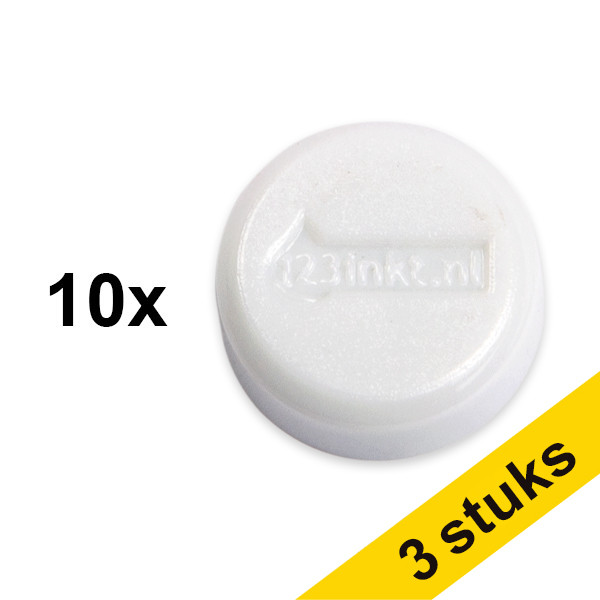 Aanbieding: 3x 123inkt magneten 15 mm wit (10 stuks)  301287 - 1