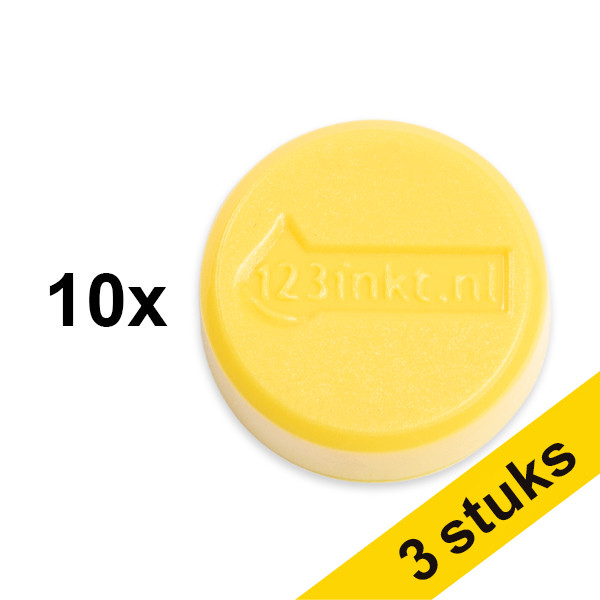 Aanbieding: 3x 123inkt magneten 20 mm geel (10 stuks)  301292 - 1