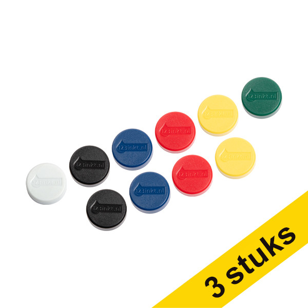 Aanbieding: 3x 123inkt magneten 30 mm assorti (10 stuks)  301302 - 1