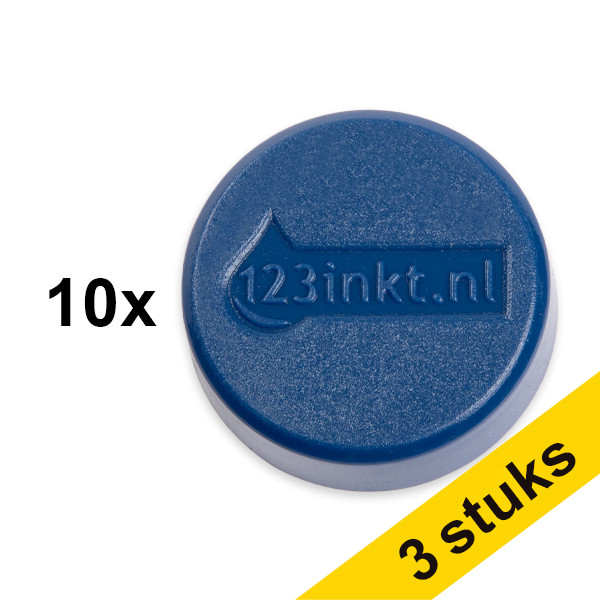 Aanbieding: 3x 123inkt magneten 30 mm blauw (10 stuks)  301297 - 1
