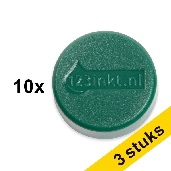 Aanbieding: 3x 123inkt magneten 30 mm groen (10 stuks)  301300 - 1