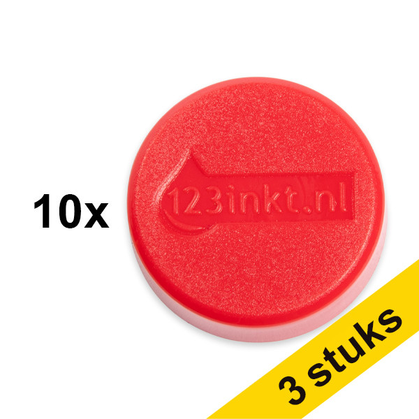 Aanbieding: 3x 123inkt magneten 30 mm rood (10 stuks)  301298 - 1