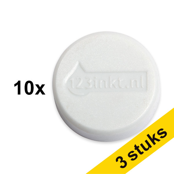 Aanbieding: 3x 123inkt magneten 30 mm wit (10 stuks)  301301 - 1