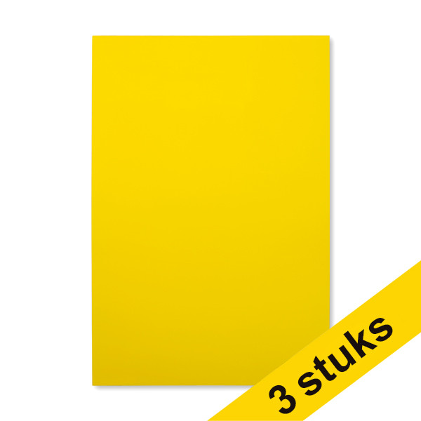 Aanbieding: 3x 123inkt magnetisch uitwisbaar vel geel (20 x 30 cm) 302145 - 1