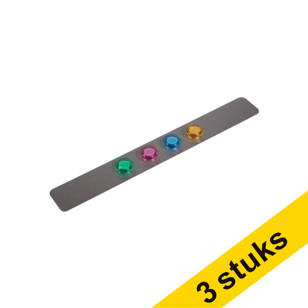 Aanbieding: 3x 123inkt magnetische wandlijst RVS inclusief 4 magneten (37,5 x 5 cm) 302142 - 1