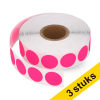 Aanbieding: 3x 123inkt markeringspunten Ø 18 mm neonroze (1.000 etiketten op rol) 035238 - 1