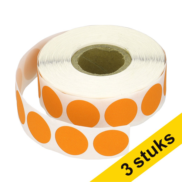 Aanbieding: 3x 123inkt markeringspunten Ø 18 mm oranje (1.000 etiketten op rol) 035235 - 1