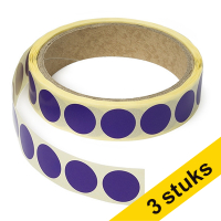 Aanbieding: 3x 123inkt markeringspunten Ø 18 mm paars (1.000 etiketten op rol)  035244