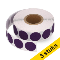 Aanbieding: 3x 123inkt markeringspunten Ø 18 mm paars (1.000 etiketten op rol) 035244