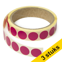 Aanbieding: 3x 123inkt markeringspunten Ø 18 mm roze (1.000 etiketten op rol)  035245