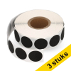 Aanbieding: 3x 123inkt markeringspunten Ø 18 mm zwart (1.000 etiketten op rol) 035237 - 1