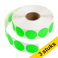 Aanbieding: 3x 123inkt markeringspunten Ø 35 mm groen (1.000 etiketten op rol) 303005