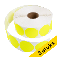 Aanbieding: 3x 123inkt markeringspunten Ø 50 mm geel (2.000 etiketten op rol)  302362