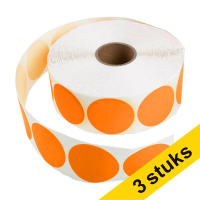 Aanbieding: 3x 123inkt markeringspunten Ø 50 mm oranje (1.000 etiketten op rol) 303012
