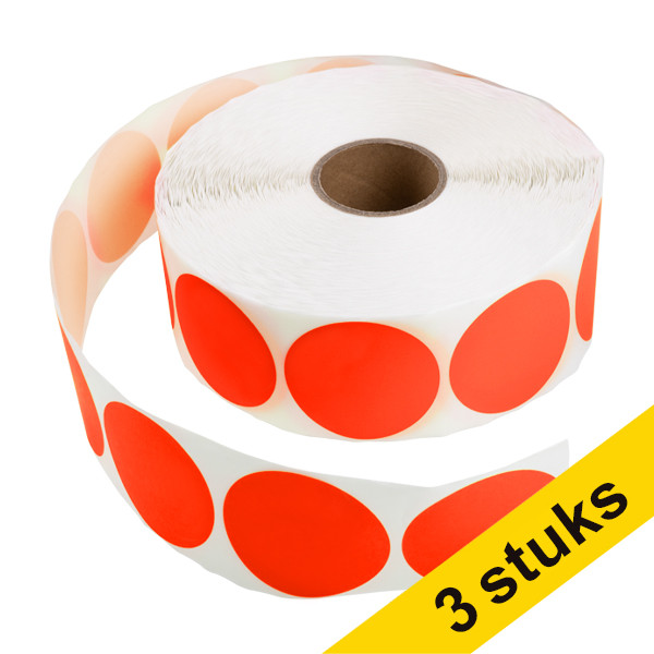 Aanbieding: 3x 123inkt markeringspunten Ø 50 mm rood (2.000 etiketten op rol)  302360 - 1