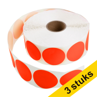 Aanbieding: 3x 123inkt markeringspunten Ø 50 mm rood (2.000 etiketten op rol)  302360