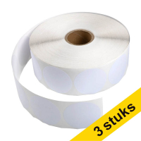 Aanbieding: 3x 123inkt markeringspunten Ø 50 mm wit (1.000 etiketten op rol)