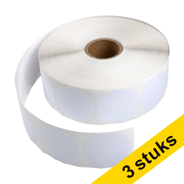Aanbieding: 3x 123inkt markeringspunten Ø 50 mm wit (2.000 etiketten op rol)  302364 - 1
