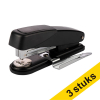 Aanbieding: 3x 123inkt metalen nietmachine met ontnieter zwart (20 vel) 302884 - 1