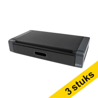 Aanbieding: 3x 123inkt monitorstandaard met lade zwart/grijs 302871