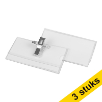 Aanbieding: 3x 123inkt naambadge met combiklem 75 x 40 mm (25 stuks)