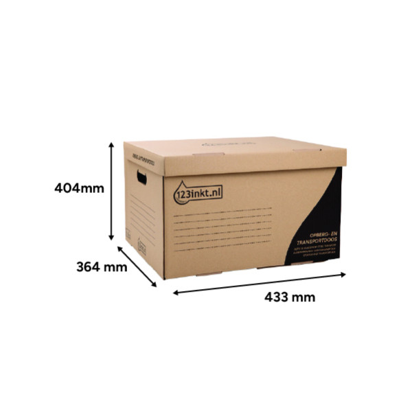 Aanbieding: 3x 123inkt opberg- en transportdoos A4/folio 433 x 364 x 263 mm (10 stuks) 302070 - 2