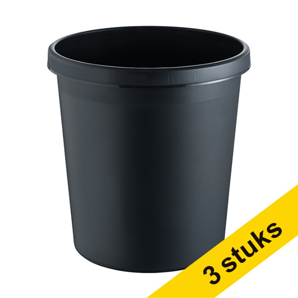Aanbieding: 3x 123inkt papiermand zwart 301612 Aanbieding: 3x 123inkt papiermand zwart 301612 - 1