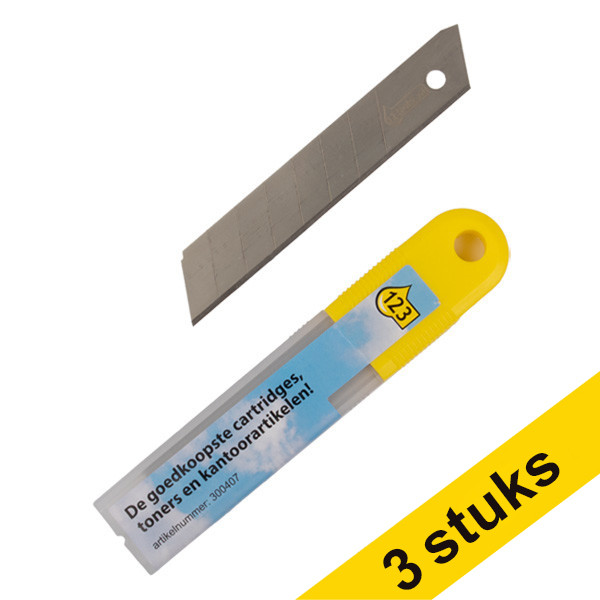 Aanbieding: 3x 123inkt reserve afbreekmes 18 mm (10 stuks) 302001 - 1
