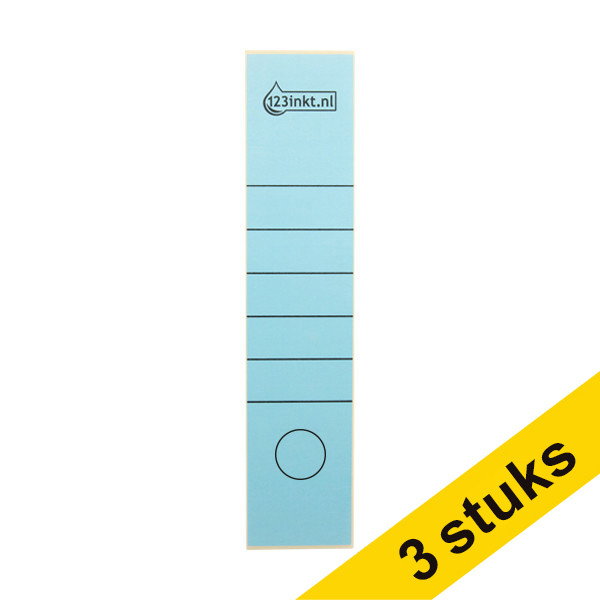 Aanbieding: 3x 123inkt rugetiketten 61 x 285 mm zelfklevend breed blauw (10 stuks) 302365 - 1