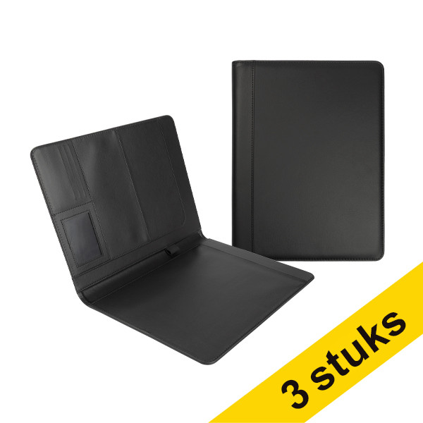Aanbieding: 3x 123inkt schrijfmap A4 zwart 302254 - 1