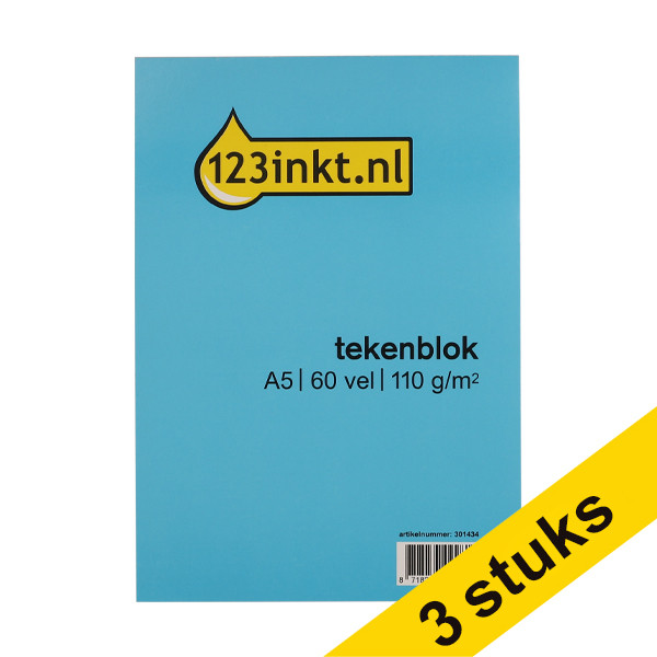 Aanbieding: 3x 123inkt tekenblok A5 110 grams (60 vel)  301435 - 1