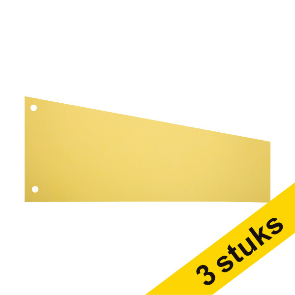 Aanbieding: 3x 123inkt trapezium scheidingsstrook 240 x 105 / 60 mm geel (100 stuks) 302402 - 1