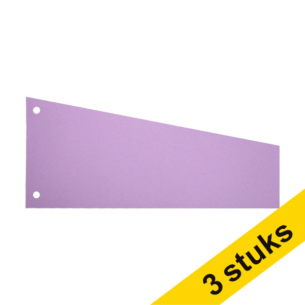 Aanbieding: 3x 123inkt trapezium scheidingsstrook 240 x 105 / 60 mm paars (100 stuks) 302395 - 1