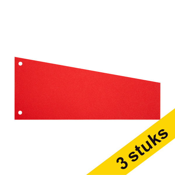 Aanbieding: 3x 123inkt trapezium scheidingsstrook 240 x 105 / 60 mm rood (100 stuks) 302397 - 1