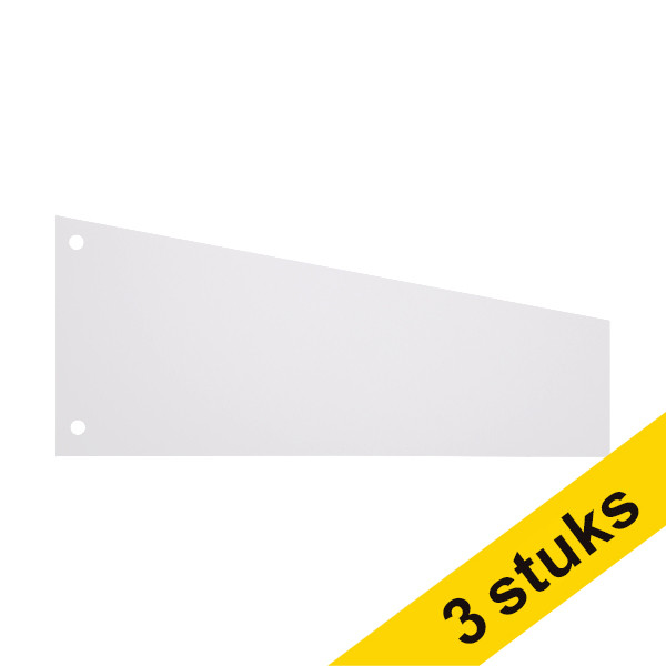 Aanbieding: 3x 123inkt trapezium scheidingsstrook 240 x 105 / 60 mm wit (100 stuks) 302401 - 1