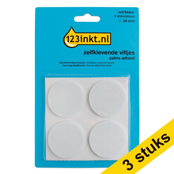 Aanbieding: 3x 123inkt vloerglijders rond wit 38 mm (4 stuks) 301024 - 1