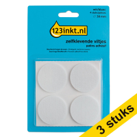 Aanbieding: 3x 123inkt vloerglijders rond wit 38 mm (4 stuks)